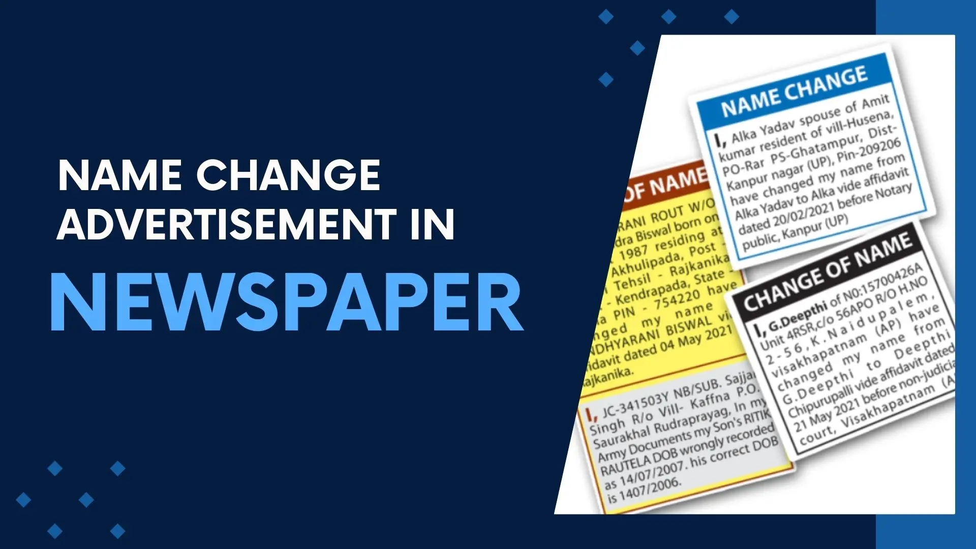 Sample of Name Change Advertisement in Newspaper